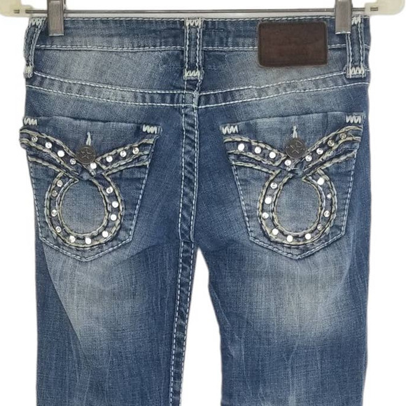 Big Star Vintage Collection Women's Liv Jeans with Back Pocket Flap and Jewels - Picture 1 of 15